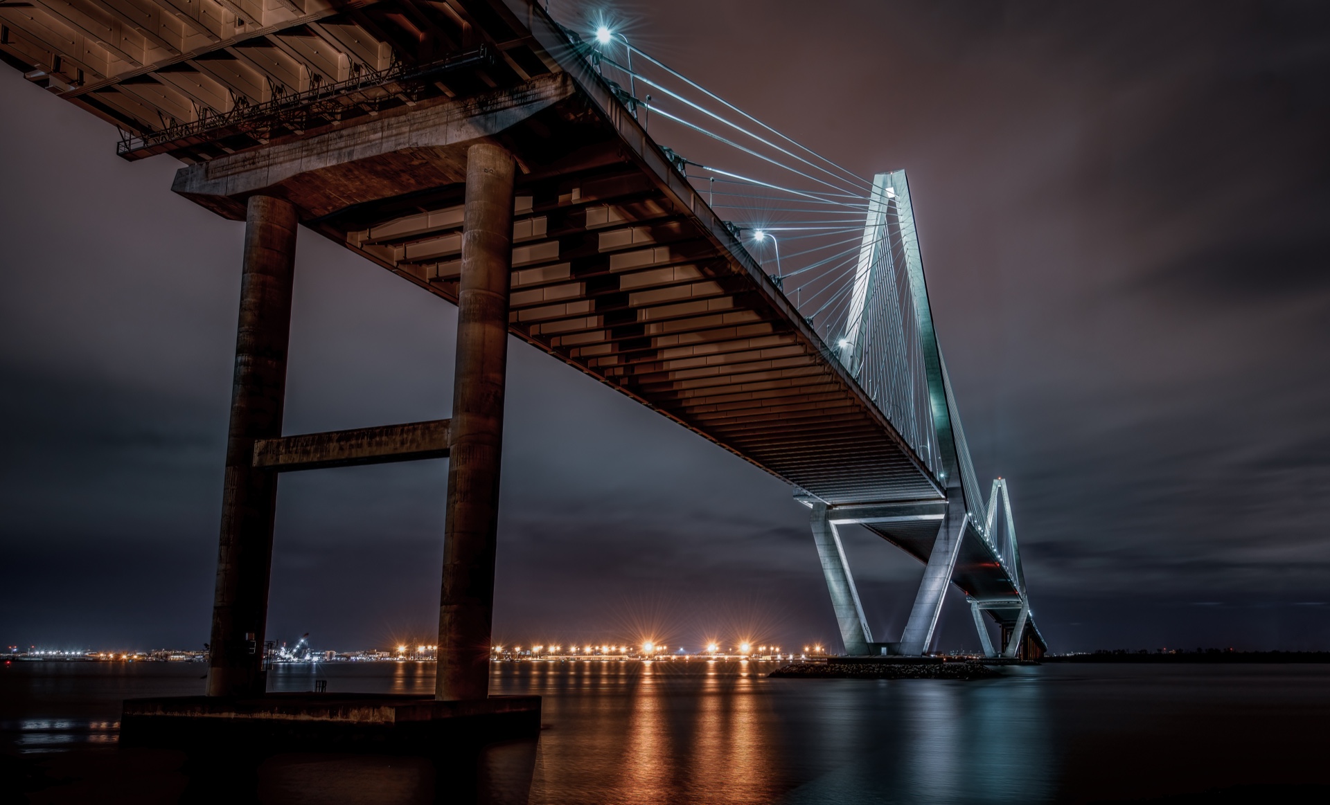 Ravenel Bridge At Night