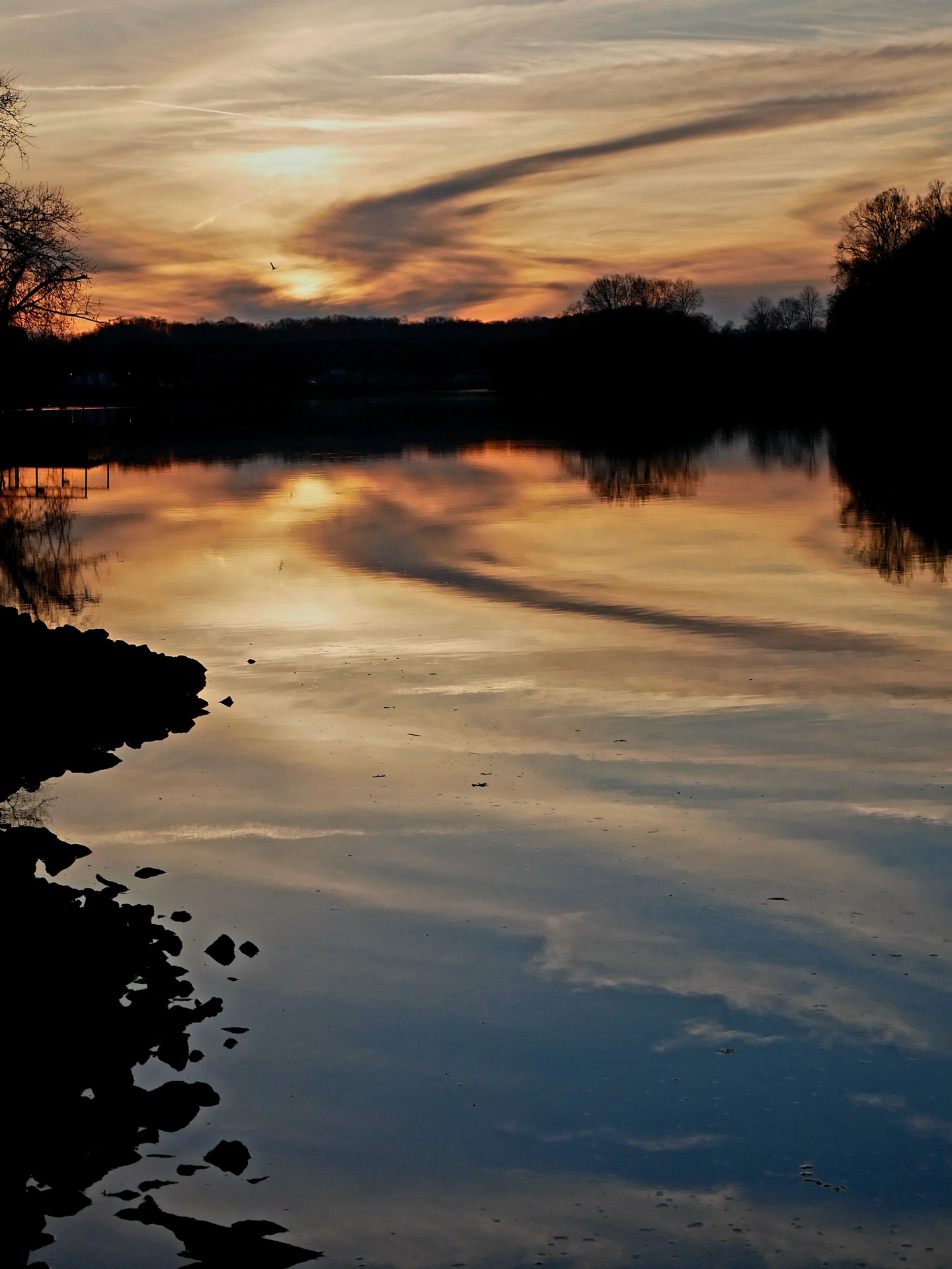 sunset on French broad